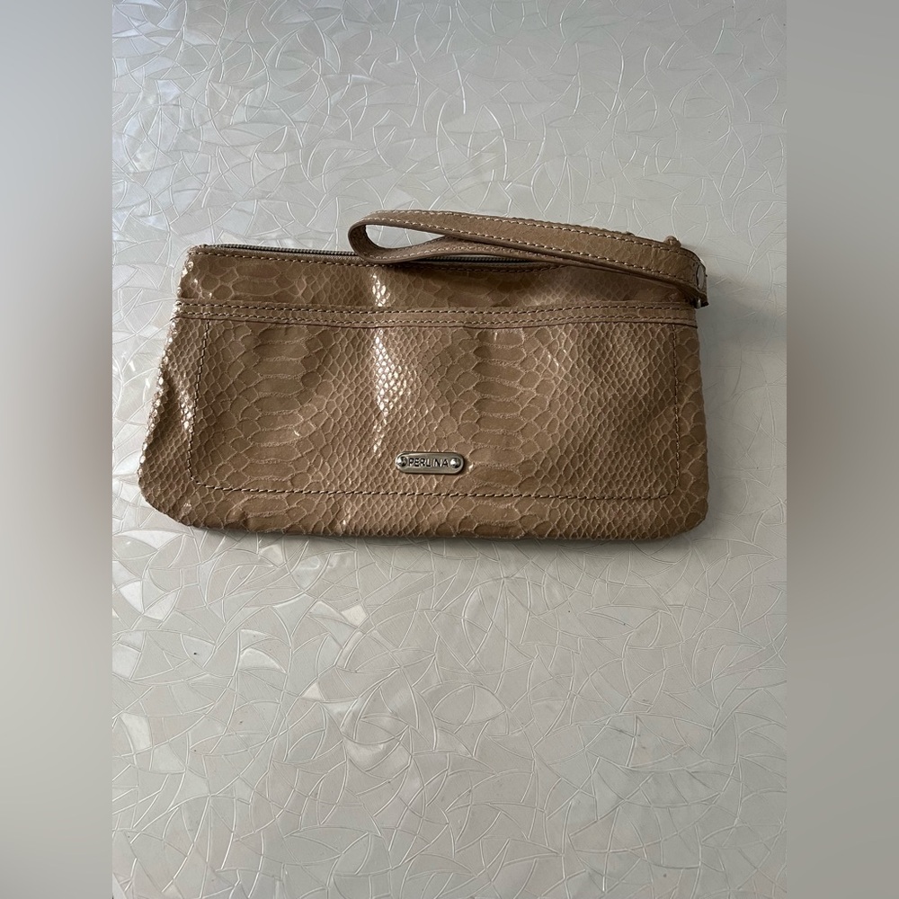 Perlina Leather Clutch Wristlet